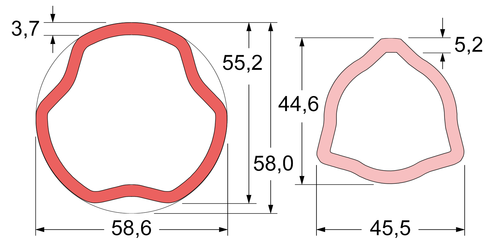 60° Freilauf-Gelenkwellenrohr