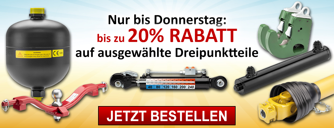 Bis zu 20% Rabatt auf Dreipunktteile!