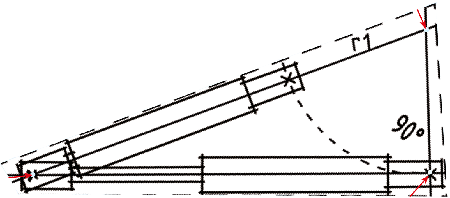 Abbildung der Berechnung einer Gasdruckfeder für eine senkrecht stehende Klappe