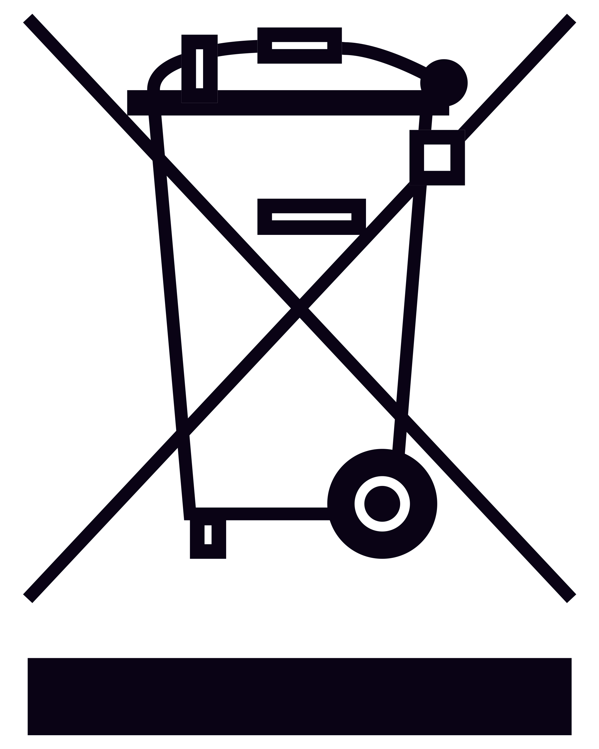 Symbol der durchkreuzten Mülltonne