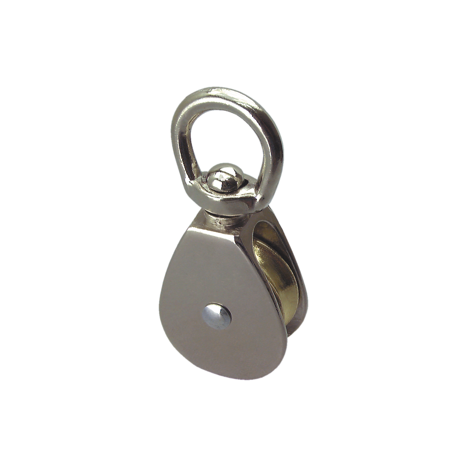 KeyMet Seilrolle Mit Wirbel – Blockrolle 1/2 Zoll, Vernickelt, Für 4 Mm Seil, Tragkraft 20 Kg – Kompakt & Robust