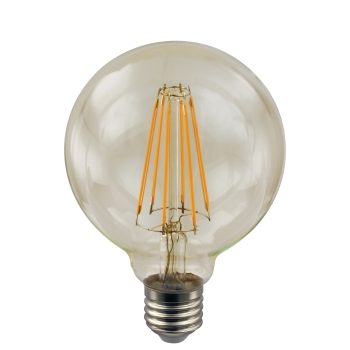 AdLuminis LED-Long-Fadenlampe Amber G95 goldfarben E27 
