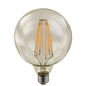 AdLuminis LED-Long-Fadenlampe Amber G125 goldfarben E27 