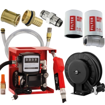 Sparpaket Diesel Hoftankstelle 230V 60l/min, Profi Schlauchaufroller, Filter Set Sparpaket Diesel Hoftankstelle 230V 60l/min, Profi Schlauchaufroller, Filter Set
