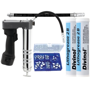 Akku Fettpresse 12V, 2x Fett, Schmiernippel, Schlauch Akku Fettpresse 12V, 2x Fett, Schmiernippel, Schlauch