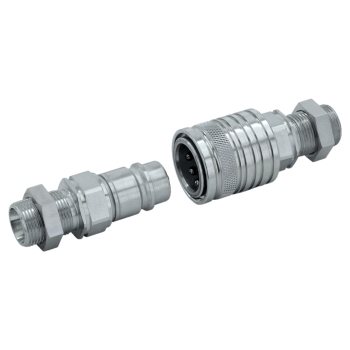 FKS Hydro Hydraulik-Kupplungen mit Pilzventil und Gewinde-Schott-Zapfen W (24°) DIN 3861 