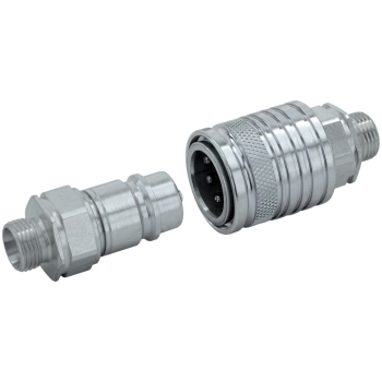 FKS Hydro Hydraulik-Kupplungen mit Pilzventil und Gewindezapfen W (24°) DIN 3861 