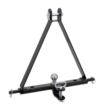 Verdrehsicheres Ackerschienendreieck Kat I 61x30mm mit Kugelkopfbolzen und Anhänger Zugmaul, max. Zuglast 2,5t Verdrehsicheres Ackerschienendreieck Kat I 61x30mm mit Kugelkopfbolzen und Anhänger Zugmaul, max. Zuglast 2,5t