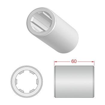 FKSDriveShaft Profilhülse 1 3/8 Zoll 6 Zähne 48 x 600 mm für Gelenkwellen FKSDriveShaft Profilhülse 1 3/8 Zoll 6 Zähne 48 x 600 mm für Gelenkwellen