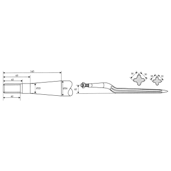 Weidemann Silo-Block-Zinken, 810mm, 40mm gekröpft M22x1,5 Weidemann Silo-Block-Zinken, 810mm, 40mm gekröpft M22x1,5
