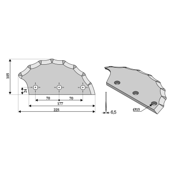 Futtermischwagenmesser rechts passend zu Sgariboldi 690g 6,5mm Orig.Nr. CL 04.004 Futtermischwagenmesser rechts passend zu Sgariboldi 690g 6,5mm Orig.Nr. CL 04.004