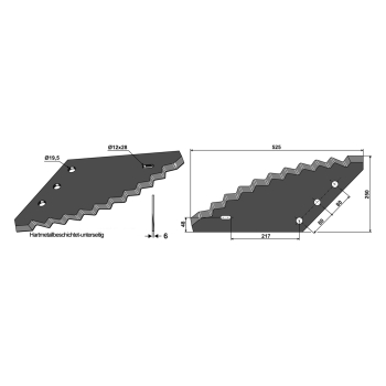 Futtermischwagenmesser - Hartmetall beschichtet- passend zu Van Lengerich 3,29kg 6mm Futtermischwagenmesser - Hartmetall beschichtet- passend zu Van Lengerich 3,29kg 6mm