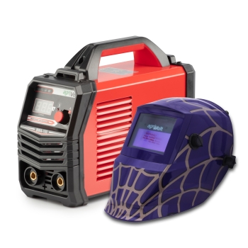 Inverter Schweißgerät mit Automatik Schweißhelm Spider Lila Inverter Schweißgerät mit Automatik Schweißhelm Spider Lila