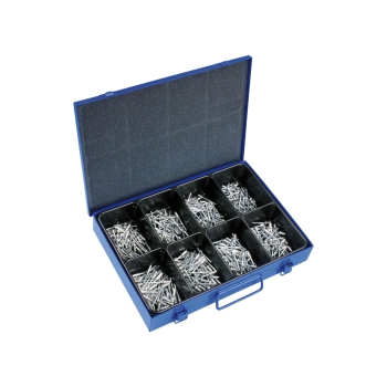 Blindnieten Sortiment im Metallkasten, 400-tlg. Blindnieten Sortiment im Metallkasten, 400-tlg.