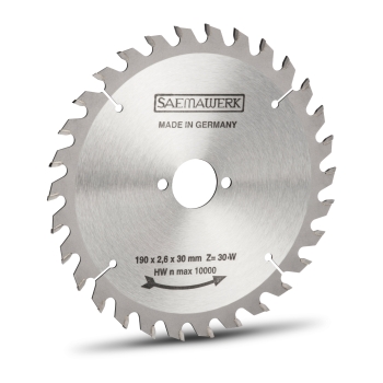 Saemawerk Handkreissägeblatt (Hartmetallbestückt HW), 170mm außen, 2,4mm Stärke, 30mm Bohrung, 24 Zähne Saemawerk Handkreissägeblatt (Hartmetallbestückt HW), 170mm außen, 2,4mm Stärke, 30mm Bohrung, 24 Zähne