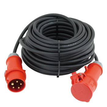 CEE-Gummi-Verlängerungskabel, 10m Kabellänge, 400V/16A/5-polig, 1,5 qmm CEE-Gummi-Verlängerungskabel, 10m Kabellänge, 400V/16A/5-polig, 1,5 qmm